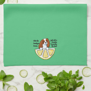 KiniArt Cavalier Life Lemons Kitchen Towel Theedoek