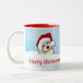 KiniArt Cavapoo Kerstmis Tweekleurige Koffiemok (Links)