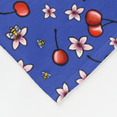 KiniArt Cherries Cherry Blossom Fleece Blanket Deken (Hoek)