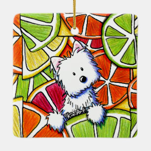 KiniArt Citrus Westie Keramisch Ornament