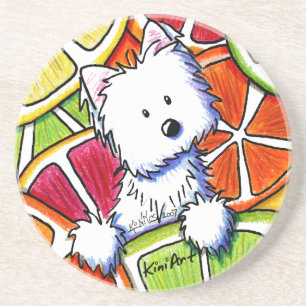 KiniArt Citrus Westie Onderzetter