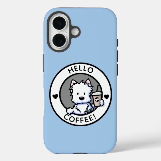 KiniArt Coffee Westie Hoesje-Mate iPhone Case (Achterkant)