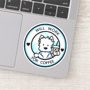 KiniArt Coffee Westie Sticker