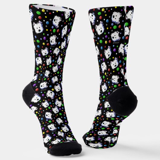 KiniArt Confetti Westie Socks Sokken (Gebogen)
