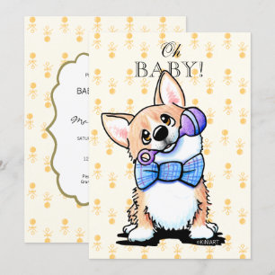KiniArt Corgi Baby Shower Uitnodigingen