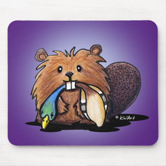 KiniArt Cute Beaver Mousepad Muismat (Voorkant)