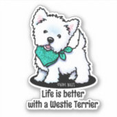 KiniArt Cutieface Westie Sticker (Voorkant)