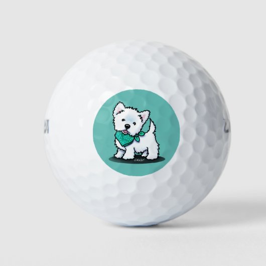 KiniArt Cutieface Westie Terrier Golfballen (Voorkant)