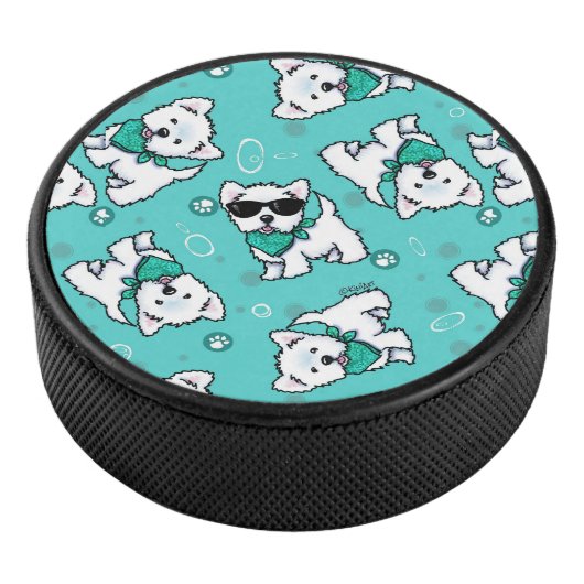 KiniArt Cutieface Westies Hockey Puck (3/4)