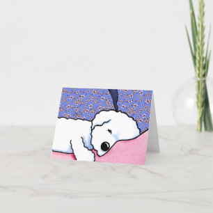 KiniArt Dog Vermoeide Bichon Notecard Bedankkaart