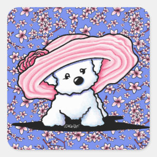 KiniArt Dog Vermoeide Bichon Vierkante Sticker