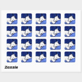 KiniArt Dog Vermoeide Westie Square Sticker (Vel)