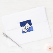 KiniArt Dog Vermoeide Westie Square Sticker (Envelop)