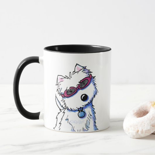 KiniArt Doggles Westie Mug (Avec donut)