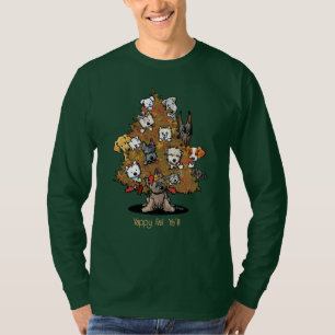 KiniArt Dogs Happy Herfst T-Shirt