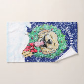 KiniArt DoodleMoji Goldendoodle Noël Bain de Noël (Serviette à main)