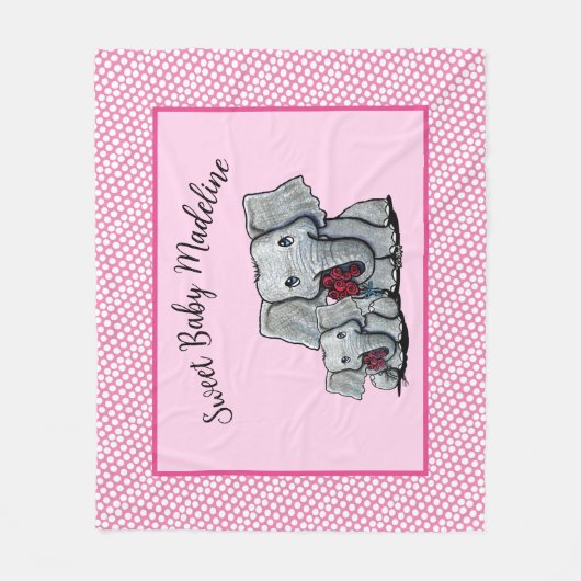 KiniArt Elephant Fleece Blanket (Voorkant)