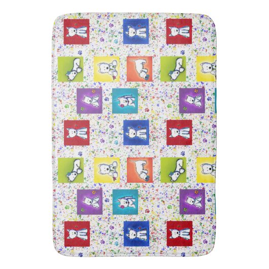 KiniArt Flowerbox Westies Badmat (Voorkant Verticaal)