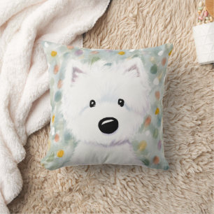 KiniArt Fluffy Westie Impressies Kussen