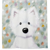 KiniArt Fluffy Westie Impressions Douche Rideau (Devant)