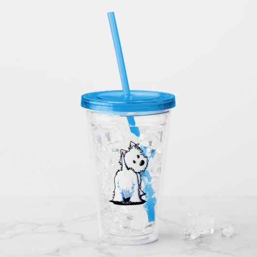 KiniArt Fluffyt Westie Acrylic Tumbler Acryl Drinkbeker (Voorkant ijs)