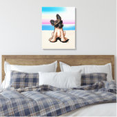 KiniArt German Shepherd Beach Canvas Afdruk (Insitu (Slaapkamer))
