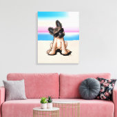KiniArt German Shepherd Beach Canvas Afdruk (Insitu (Woonkamer))