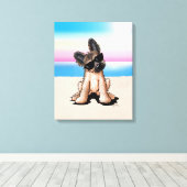 KiniArt German Shepherd Beach Canvas Afdruk (Insitu (Houten vloer))
