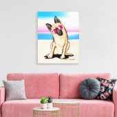 KiniArt German Shepherd Beach Canvas Afdruk (Insitu (Woonkamer))