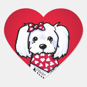 KiniArt Gidget Portrait Stickers Coeur rouge