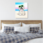 KiniArt Goldendoedle Dog Beach Canvas Afdrukken (Insitu (Slaapkamer))