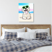 KiniArt Goldendole Dog Beach Canvas Afdruk (Insitu (Slaapkamer))