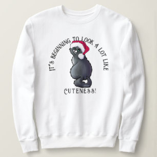 KiniArt Gray Cat Kerstshirt Trui