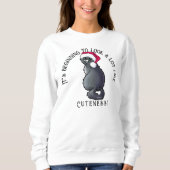 KiniArt Grey Chat Sweatshirt de Noël (Devant)