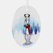 KiniArt Greyhound Metal Ornament (Voorkant Rechts)