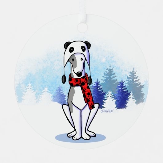 KiniArt Greyhound Metal Ornament (Voorkant)