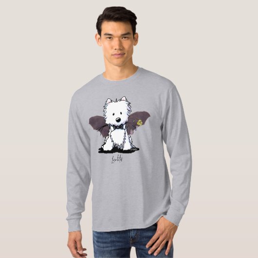 KiniArt Halloween Westie Terrier T-Shirt (Voorkant volledig)