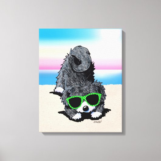 KiniArt Havanese Dog Beach Canvas afdrukken (Voorkant)