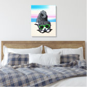 KiniArt Havanese Dog Beach Canvas afdrukken (Insitu (Slaapkamer))