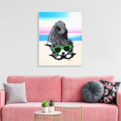 KiniArt Havanese Dog Beach Canvas afdrukken (Insitu (Woonkamer))