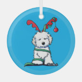 KiniArt Havanese Ornament van rendierglas (Voorkant)