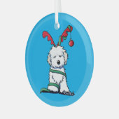 KiniArt Havanese Ornament van rendierglas (Voorkant links)