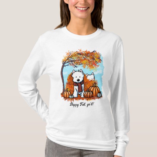 KiniArt Herfst Westies T-shirt (Voorkant)