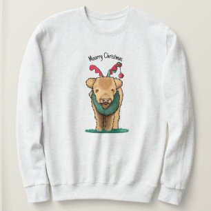 KiniArt Highland Koe Kerstmis Trui