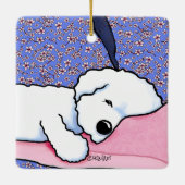 KiniArt Hond Vermoeide Bichon Keramisch Ornament (Achterkant)