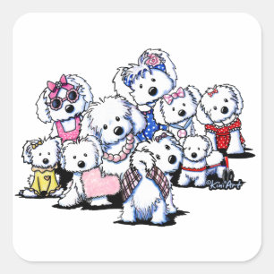 KiniArt Internationale Vrouwendag Honden Vierkante Sticker