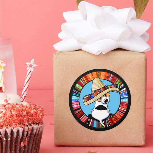 KiniArt Jack Russell Terrier Classic Round Sticker (Feest)