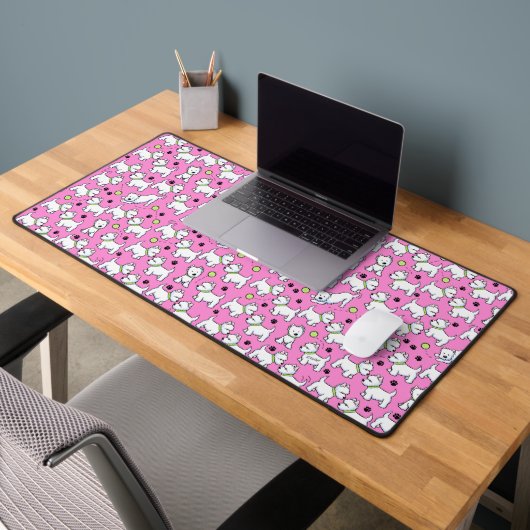 KiniArt Jouer Westies Bureau rose Mat (Bureau 2)
