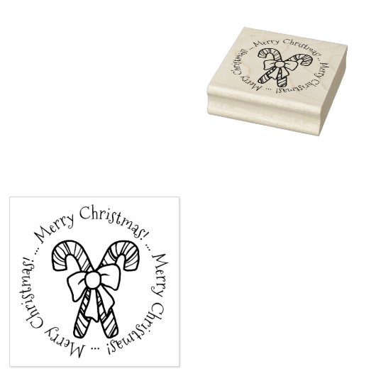 KiniArt Kerst Candy Canes Rubber Stamp Rubberstempel (Gestempeld)