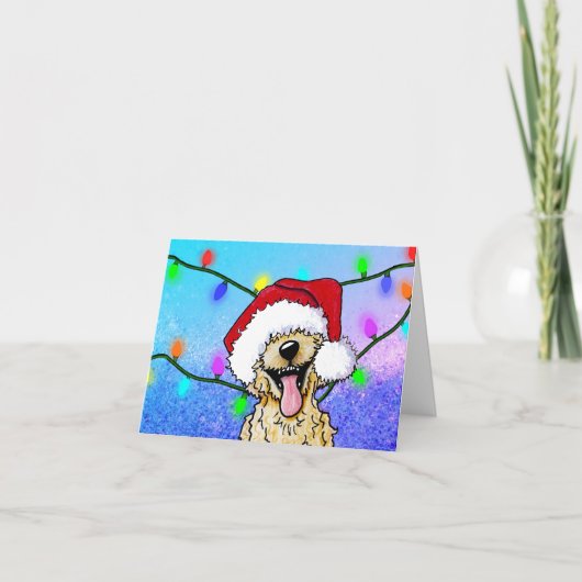 KiniArt Kerst Goldendoodle Feestdagen Kaart (Voorkant)